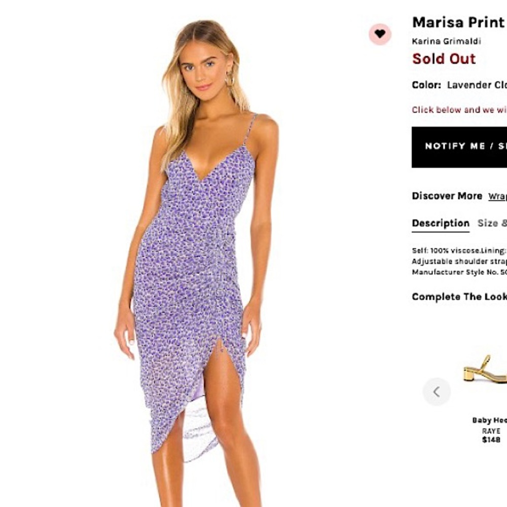 Karina Grimaldi Lilac Midi Dress worn once
